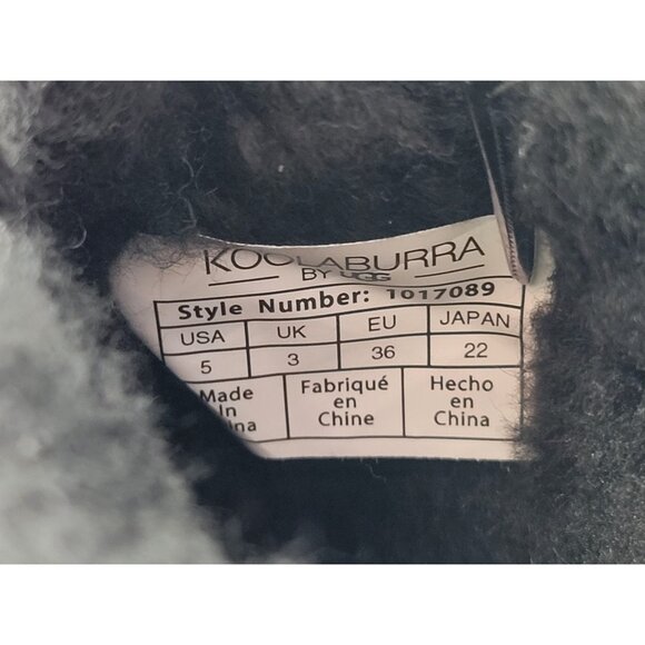 Koolaburra By Ugg Koola Tall Leather Mid Calf Boots Womens Size 5 Black 1017089 - Picture 6 of 12